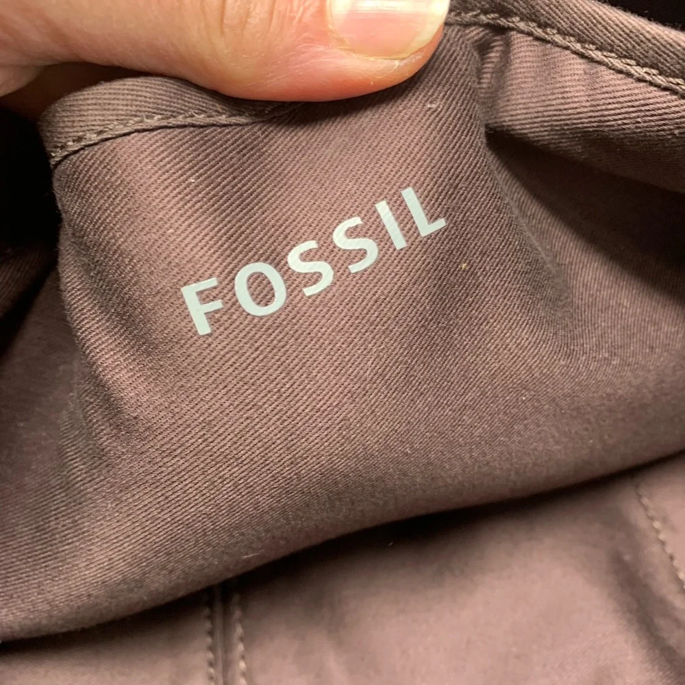 Fossil Evan Canvas Crossbody Messanger Briefcase Shoulder Bag